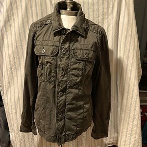 JEREMIAH KHAKI FULL ZIPPER / BUTTON JACKET  SMALL NWT